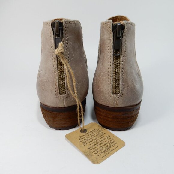 BORN Kerri Ankle Flat Bootie Boots Size 8 Grey Leather Western Comfort NEW - Picture 6 of 10